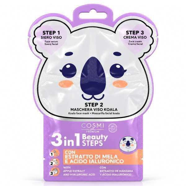 COSMI ITALIA Cosmi Maschera Viso 3in1 Beauty Steps - Koala - MegaPrezzo