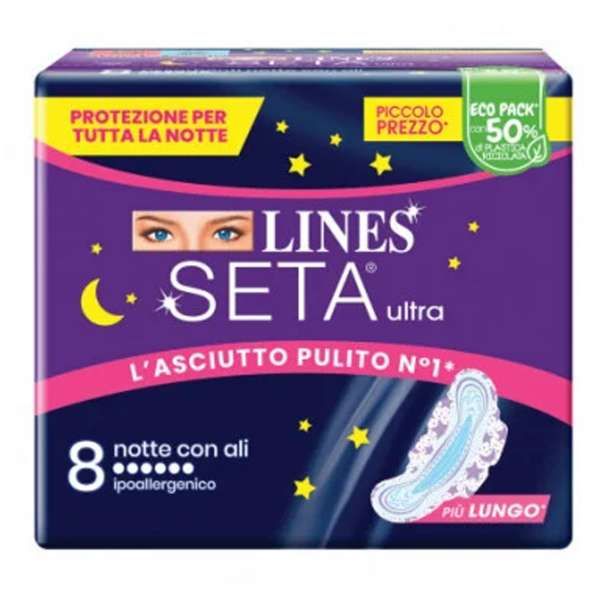 Lines Seta Ultra Assorbenti Notte - 8pz